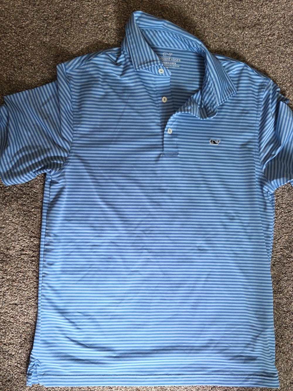 Vineyard Vines Light Blue & White Striped Men’s Polo